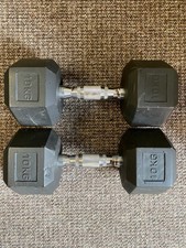 Rubber Hex Dumbbells 10kg Pair