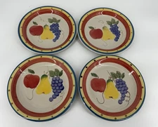 Philippe Richard FRUITA MISTA Dinner Plates Lot Stoneware  Set Of 4