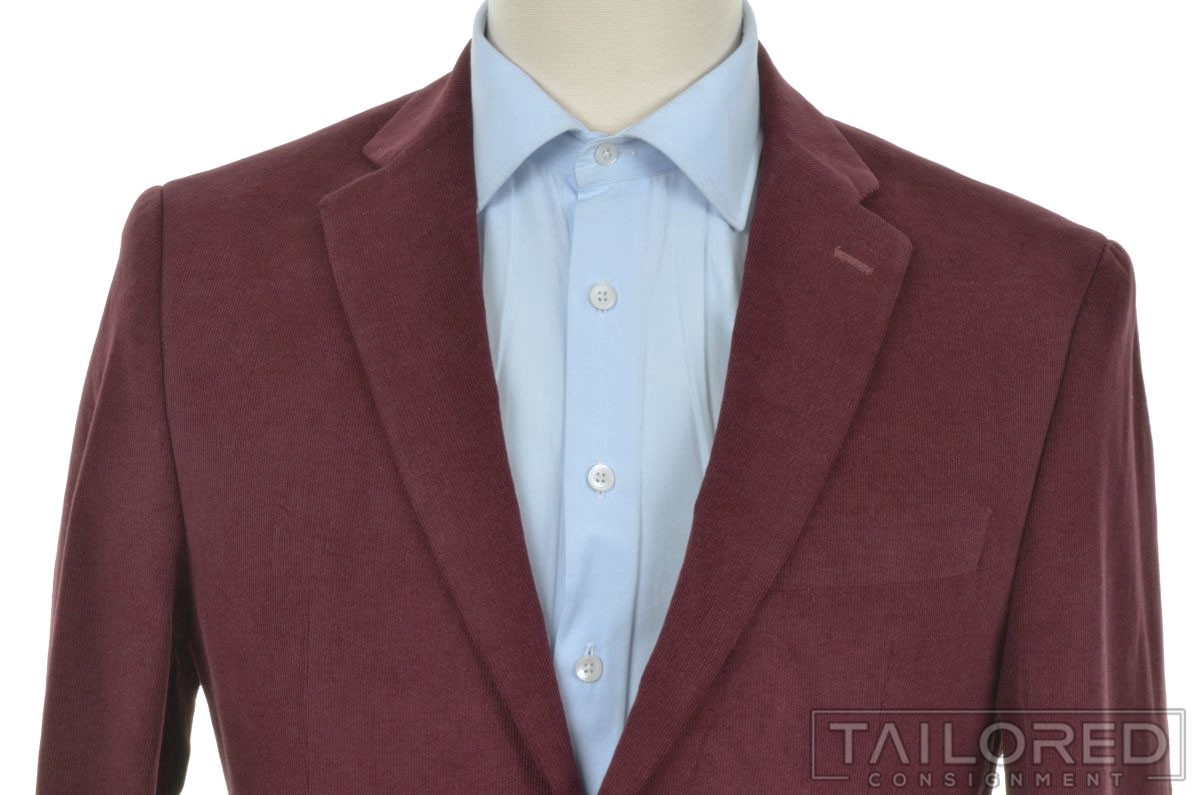 NEW - LAUREN RALPH LAUREN Solid Red Cotton Mens Blazer Sport Coat Jacket - 38 S thumbnail 3