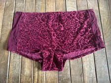 Vtg Victoria s Secret M Wine Luxe Velvet Hipster Bikini Panties W Sheer Sides