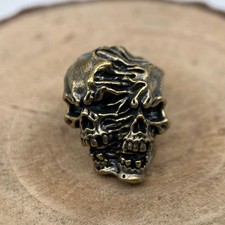 2 pcs skull Retro Brass Lanyard Beads Skull Knife Bead Knife EDC Bracelet Beads