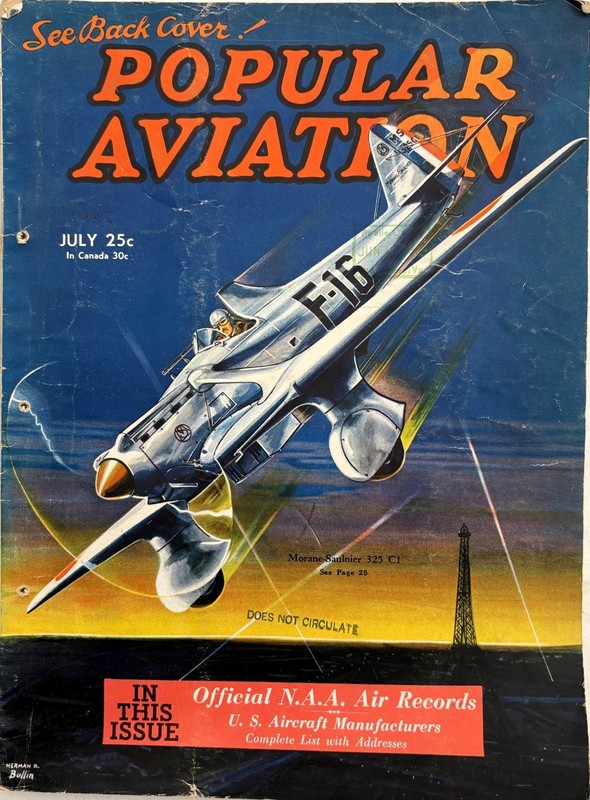 POPULAR AVIATION Magazine, July 1935, Military, Civil & Model Aviation