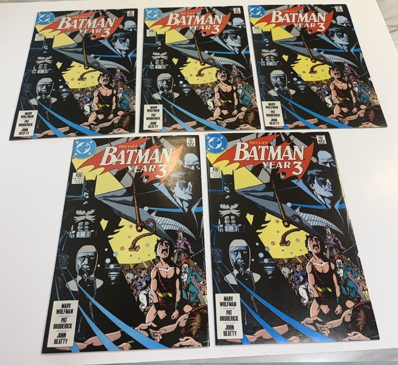 Lot Of 5 Batman Year 3# 436. First Appearance Of Jason Todd.High-Grade, 8.5to9.0