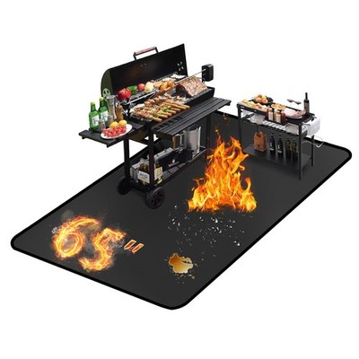65''x40'' Fire Pit Mat Under Grill Mat Fireproof Waterproof Oil-Proof Pad