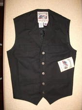 Schaefer Outfitter 705 Men's Black Canvas Ranger Vest Size Small NWT Made In USA