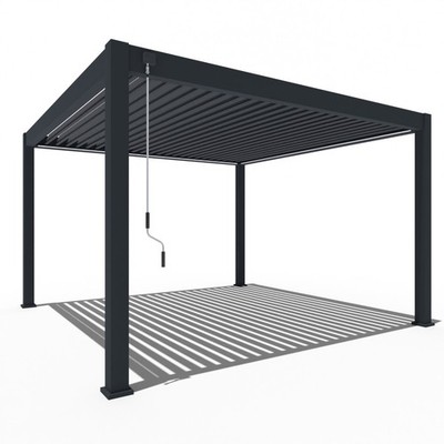 Weide Deluxe Plus Pergola Pavillon Alu freist., Lamellendach, 4 x 4 M anthrazit