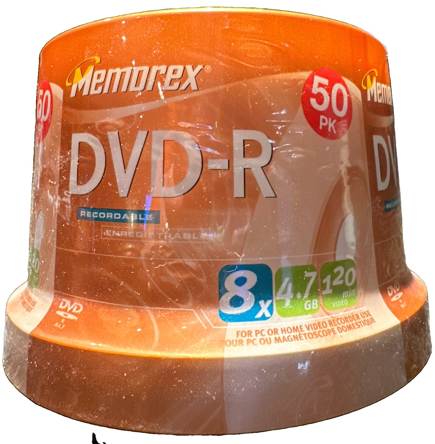 Memorex DVD-R Recordable Discs 50-Pack Spindle 8x 4.7GB 120 min, Factory Sealed!