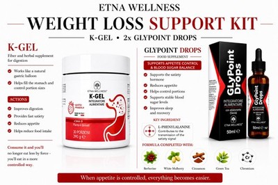 Etna Wellness Weight Loss Kit - Strawberry K-GEL   2x GlyPoint Drops | Combo