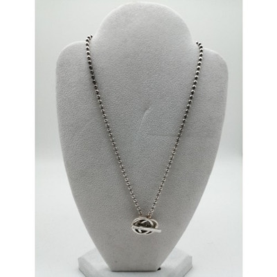 GUCCI Silver Necklace AG 925 Interlocking Japan
