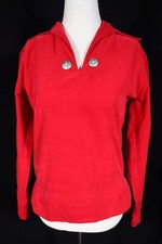 Vintage 1950's-1960's Red Cotton Velvet Ethnic Blouse Size Medium VG Condition