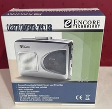 ENCORE Technology CASSETTE CONVERTER To USB MP3 2034 CD Manual Cord New Open Box