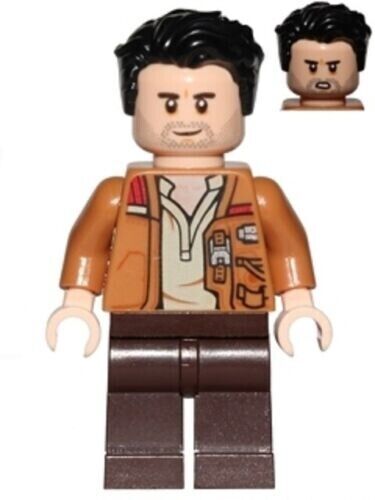 NEW LEGO Star Wars–The Force Awakens Minifig - Poe Dameron with hair and  blaster | eBay