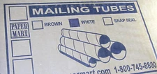 50 - 2" x 6" White  Round Cardboard Shipping Mailing Tube Tubes With End Caps