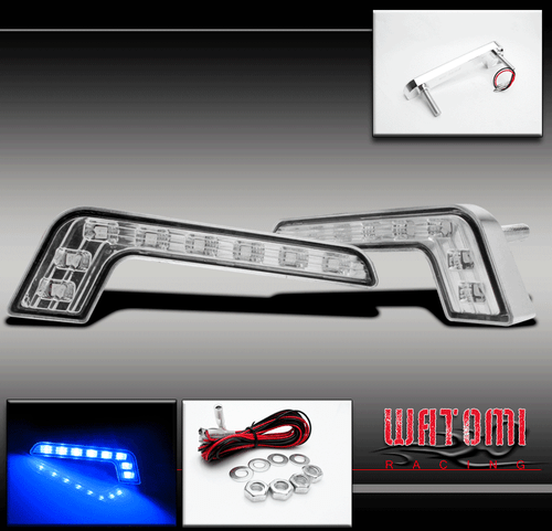 BENZ L-SHAPE 8-LED BLUE DRL DAYTIME RUNNING HEAD FOG LIGHT CHRYSLER CHEVY DODGE - Picture 1 of 2