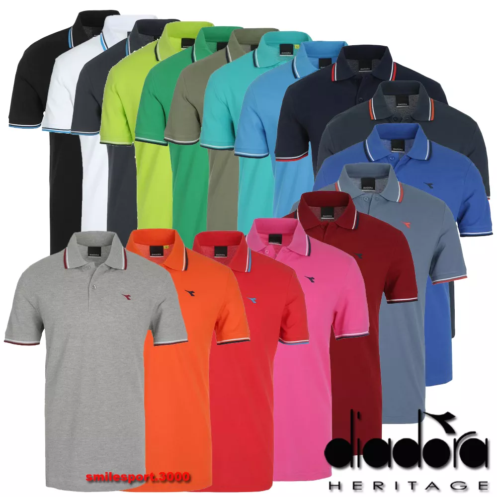 MAGLIA T SHIRT UOMO diadora bordata La polo 190 gr. Heritage