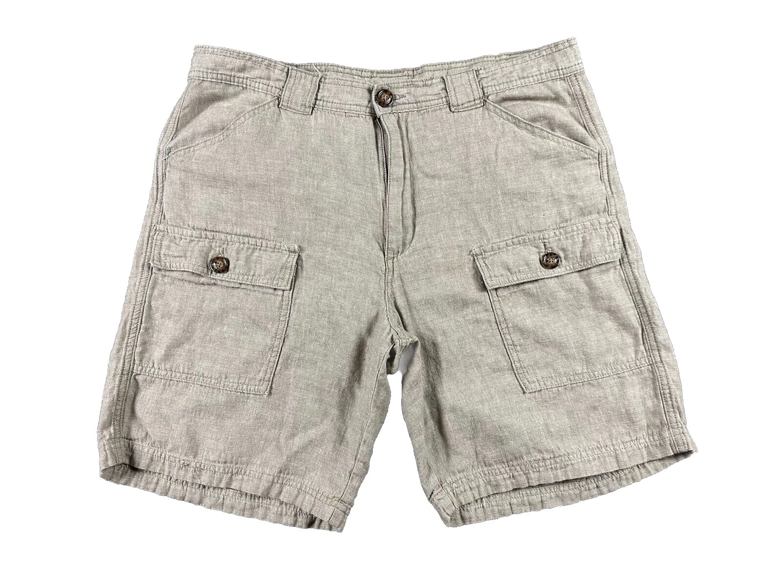 Pantalones cortos de lino liso Tasso Elba para hombre