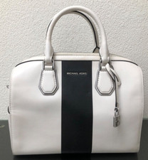 Borsa Michael Kors nera bianca a righe Mercer originale con sacchetto antipolvere
