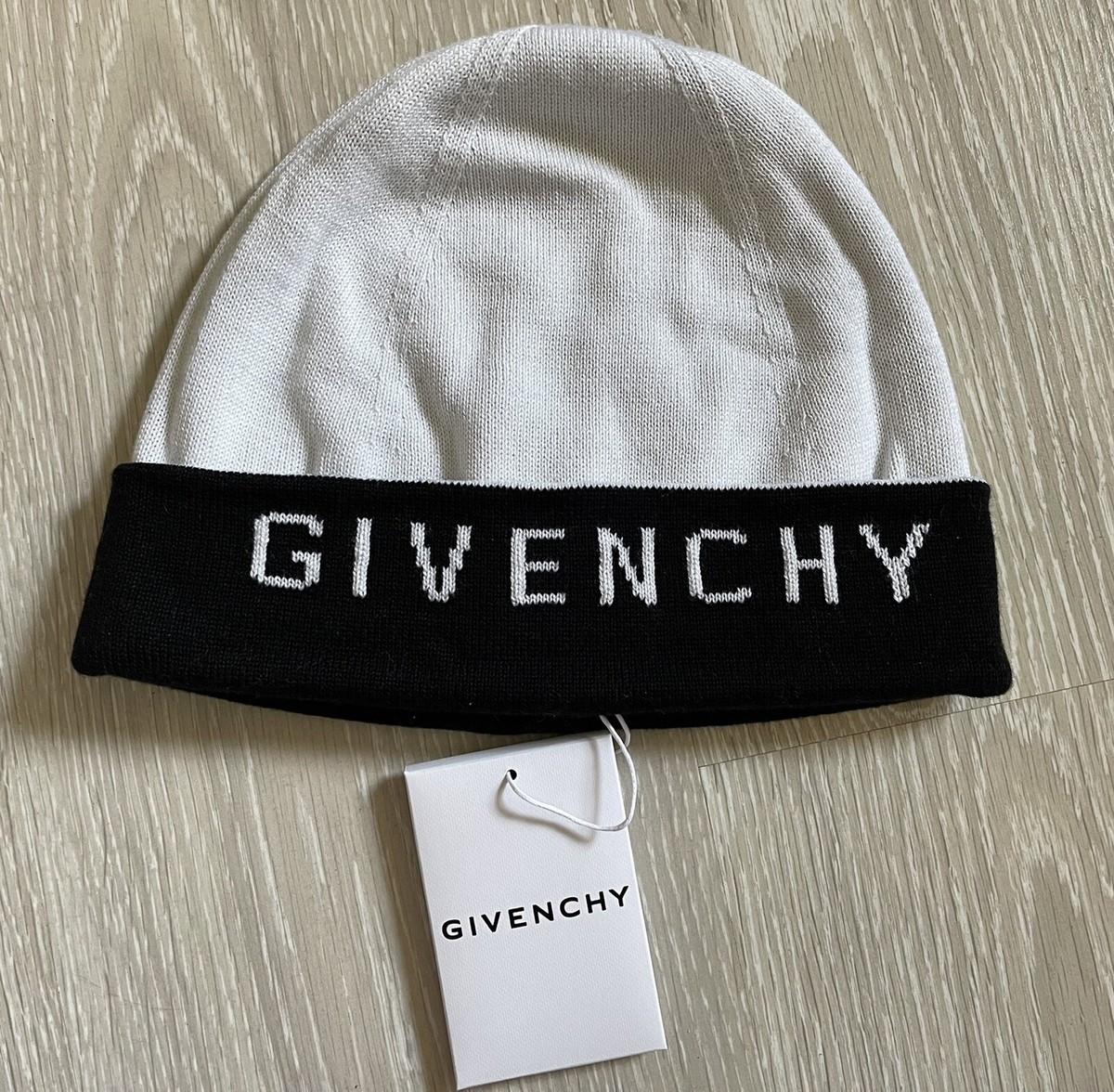 Givenchy Black and White Logo Beanie brand new no tag GIVENCHY | Logo Knit Beanie | Unisex | Black 1 | Flannels  main image 3