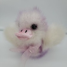 Dan Dee Collectors Shake Sound Purple Hanging Sparkle Duck Chick Plush 6  HTF