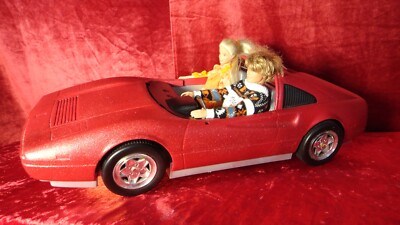 Barbie Ferrari Car Custom painted Red Metallic Car with dolls