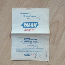 Vintage Leitfaden f&uuml;r das Waschen VALAN Werke Saarbr&uuml;cken Top Zustand