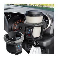 Car Cup Holder for Air Vent, Water Bottle Mount with Hook, Black/Gray
