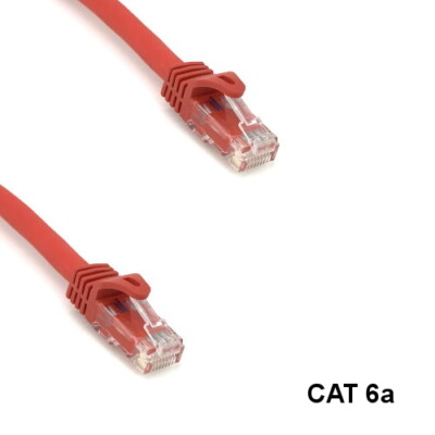 KNTK Red 1ft Cat6a UTP Patch Cable 24AWG Panel Router Ethernet RJ45 Network