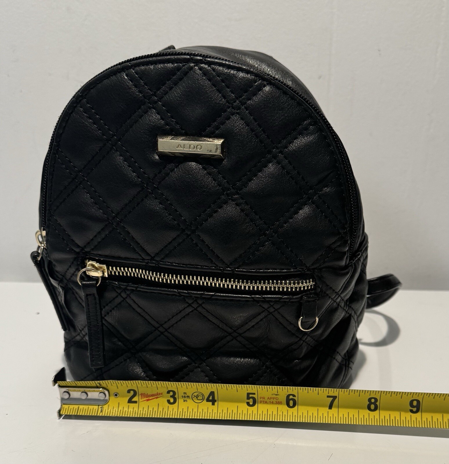 Aldo Quilted Small Backpack Adjustable Straps Bla… - image 7