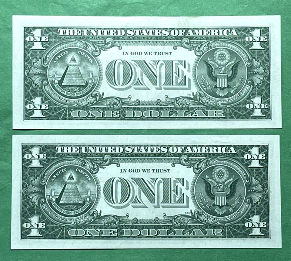 Series 1957A & Series 1957 B 1 Blue Seal Silver Certificates CRISP UNC