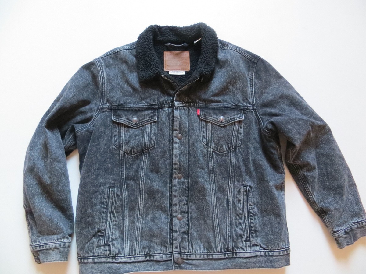 Levis Jeansjacke Schwarze Jeansjacke Mit Fell Levis Denim Jacket