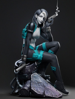 Domino 1/12 Resin Bausatz Figur Marvel 3D Druck mit Sockel unbemalt