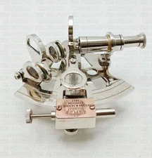 Chrome Finish 4" Collectible Brass Marine Kelvin& Huges London Nautical Sextant