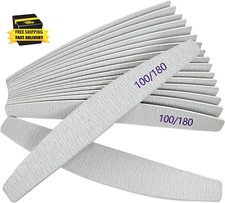 Nail Files 12 Pack , 100/180 Grit Wooden Emery Board Nail File Double Sided Woo