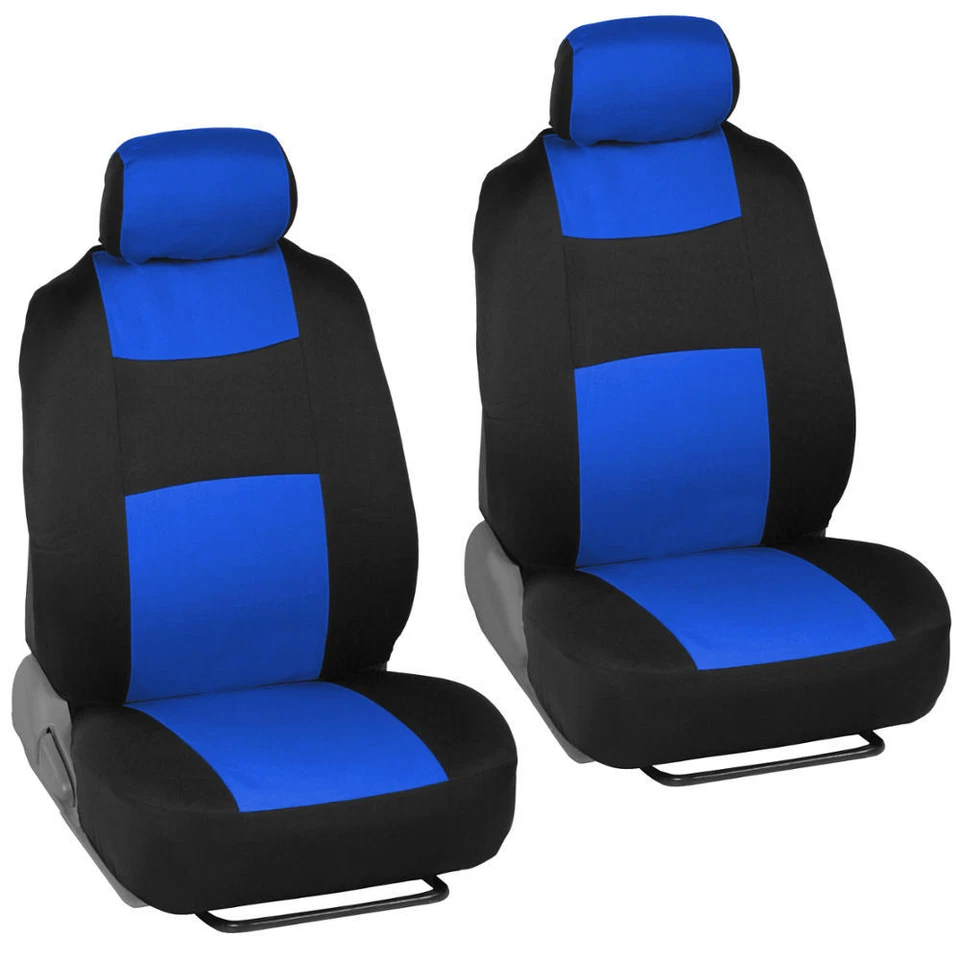 Fundas de asiento de coche para Nissan Sentra 2 tonos azul y negro con banco dividido Foto 2 de 4