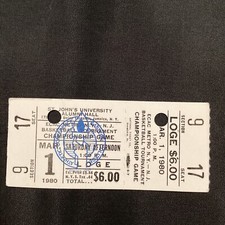 1980 ECAC NY-NJ Basketball Tournament St John’s Alumni Hall Championship Ticket