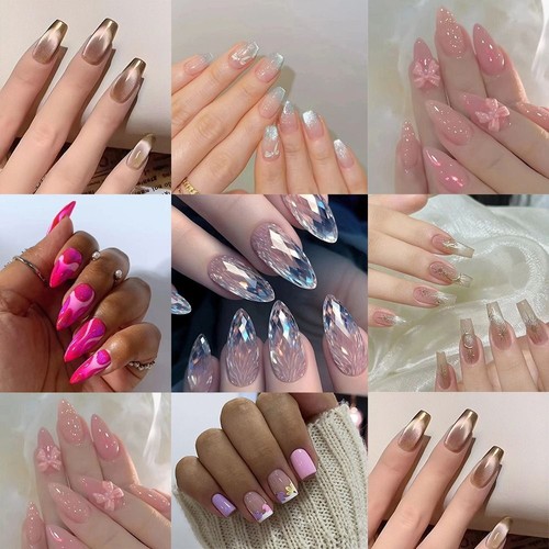 Long Almond Ballerina and Square False Nails French Nail Tips Fake Nials DIY
