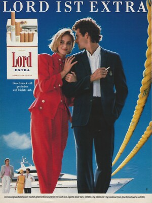 1986 LORD EXTRA Cigarettes  Original  Print Ad