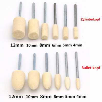 Polierköpfe Wolle Filz Polierscheiben Schleifstifte Für Dremel 2.35/3mm Schaft