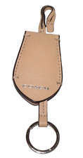COACH Light Tan-Buff Leather Key-Ring Fob