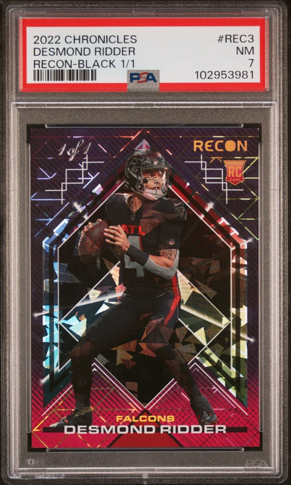 Desmond Ridder Panini Chronicles Recon #REC3 Black 1/1