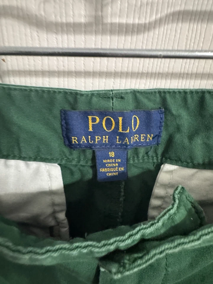 Pantalones chinos Polo Ralph Lauren para niños talla 18 verde cazador 100 % algodón Foto 3 de 3