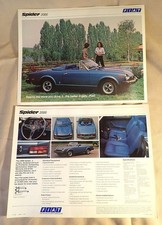 Lot of 2  1979 79 Fiat Spider 2000 Original sales brochure