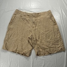 Vintage Polo Ralph Lauren Shorts Mens 34 Beige Linen Silk Chino 9"Inseam Casual