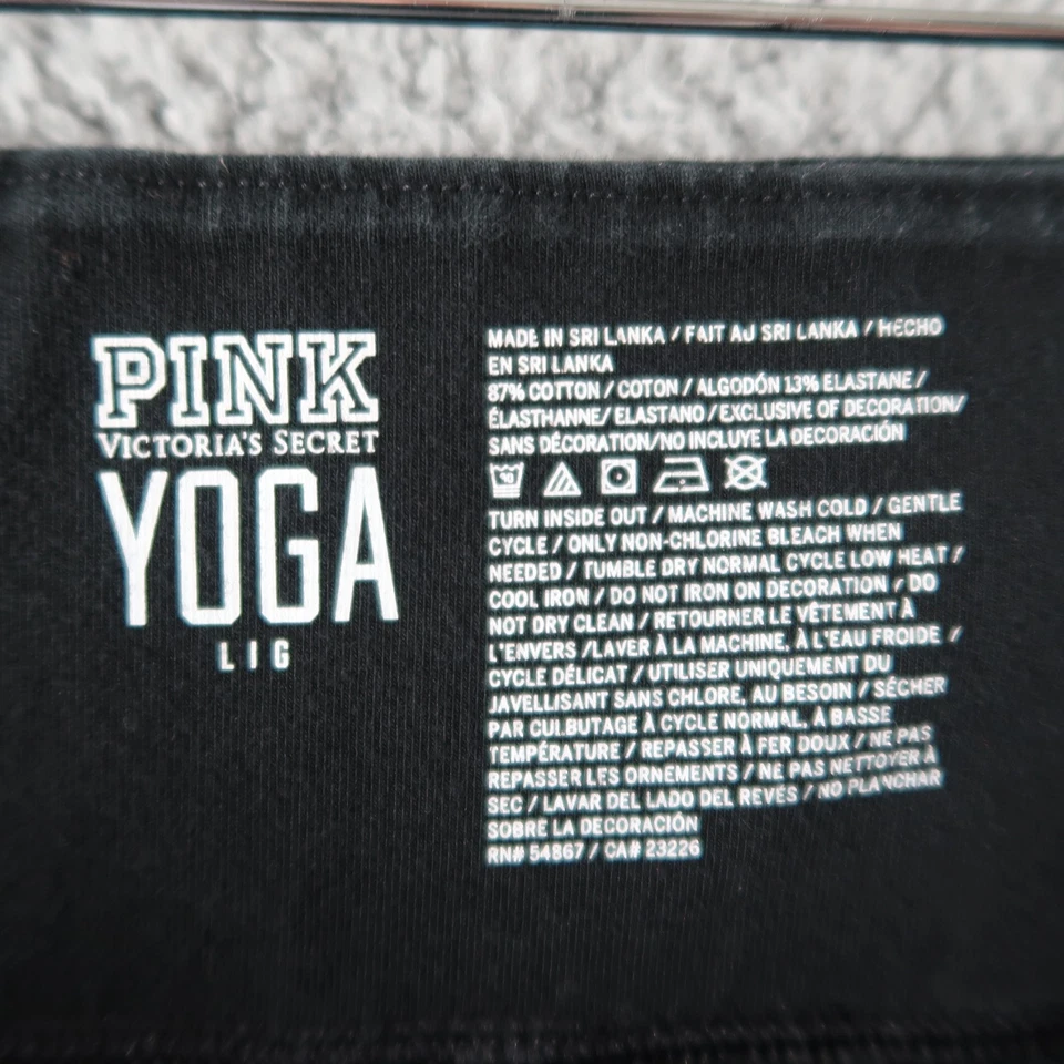 Pink Yoga Leggings Womens Large Black Lace Ankle Stretch Victorias Secret - Image 4 of 4