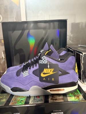 Nike Air Jordan 4 Retro Purple Suede Men's Sneakers Mid Top Rubber Sole