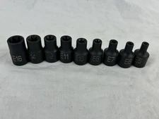 Matco Tools SBPXR9V 9 Piece Recessed TORX Inverted  Socket Set E5- E16 Star Bit