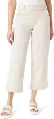 Gloria Vanderbilt Shape Effect Pull-On Wide Leg Crop Pants 12P Stonewood NWT