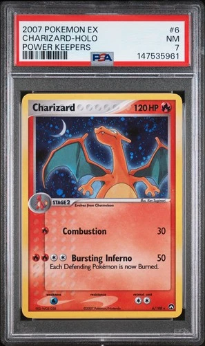 2007 POKEMON EX POWER KEEPERS #6 CHARIZARD-HOLO PSA 7
