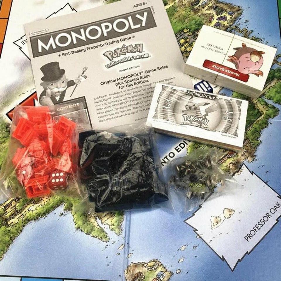 Pokemon Kanto Monopoly Family Board Game Edition Pikachu A11 - Image 4 of 4