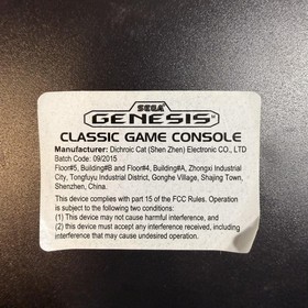 Sega Genesis Classic Game Console AtGames Black System Only NTSC-U/C USA